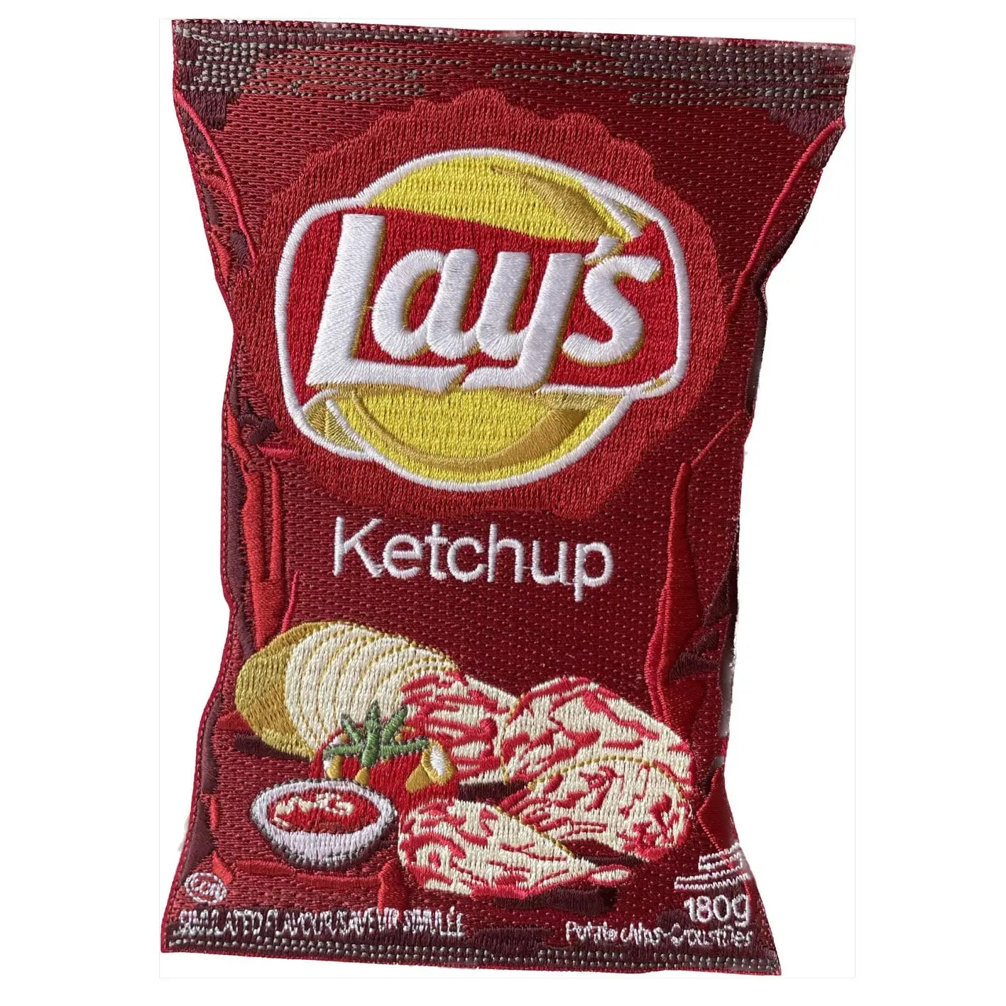 Iron-On 6” X 4” Embroidered “Lay’S Ketchup” Patch