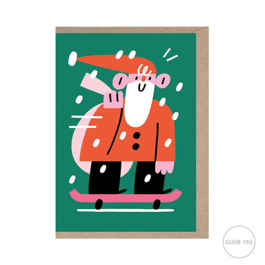 Skating Santa  - Holiday Card