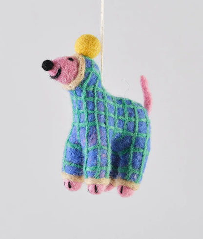 Jayla, Dog in Onesie - Felt Ornament