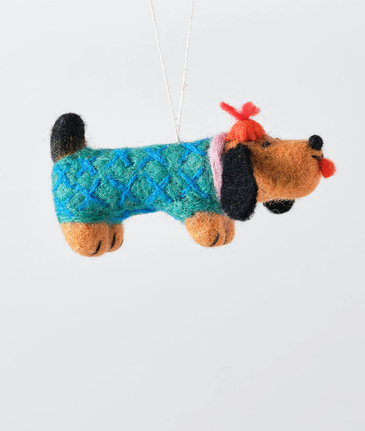 Wiener, Sausage Dog - Felt Ornament