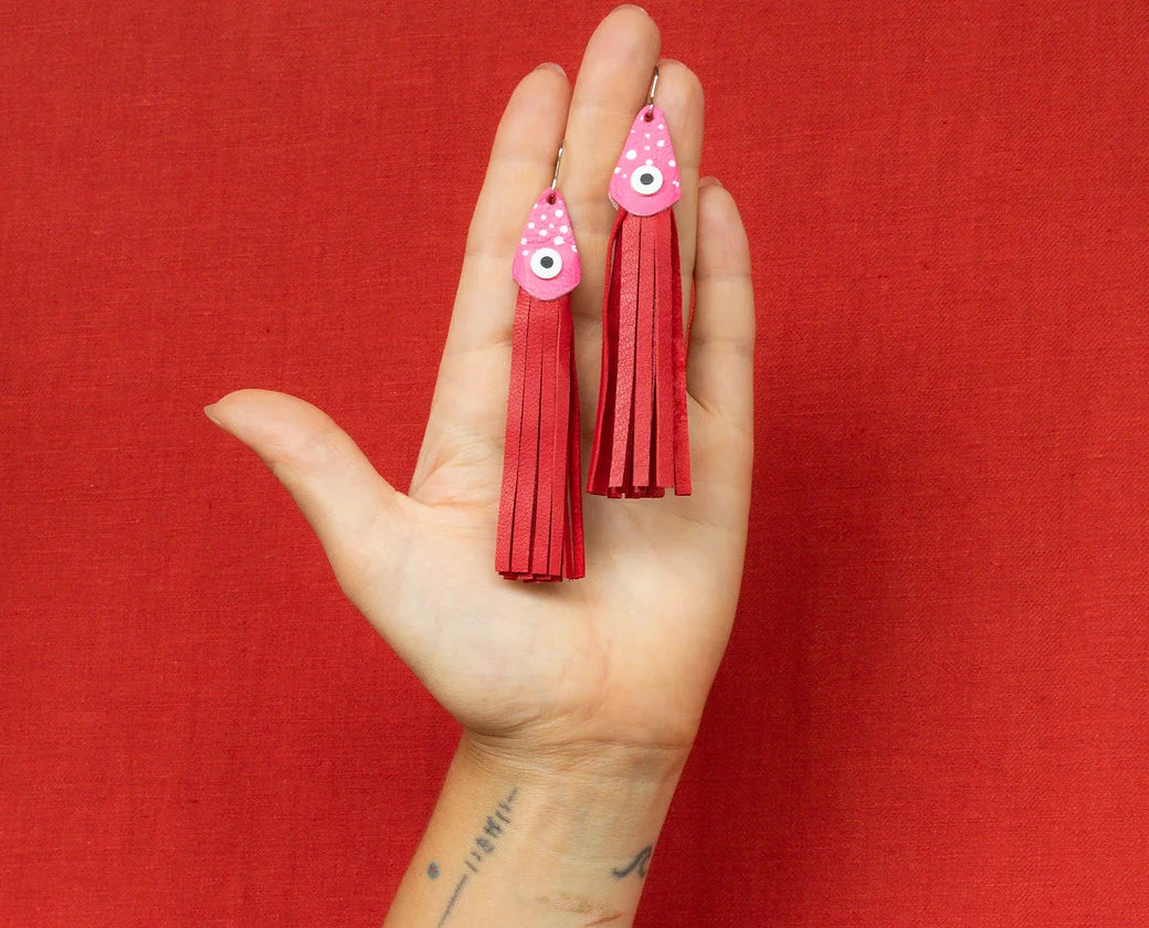 Red + Pink Ika Earrings