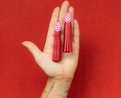 Red + Pink Ika Earrings