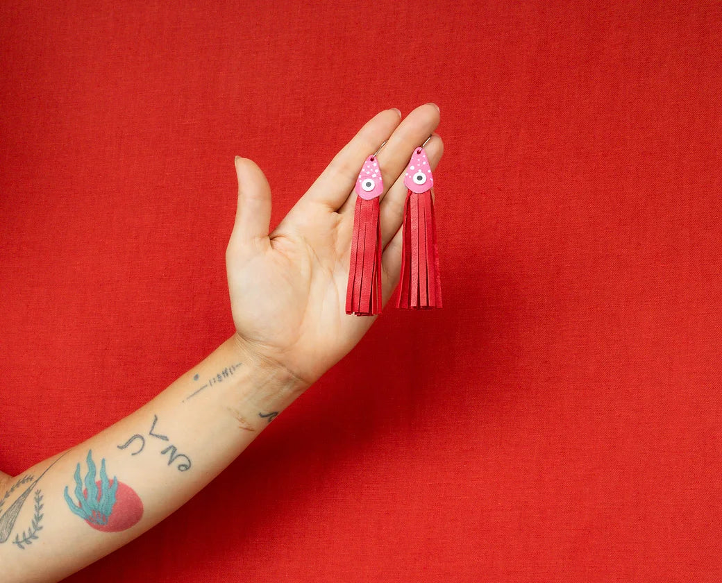 Red + Pink Ika Earrings