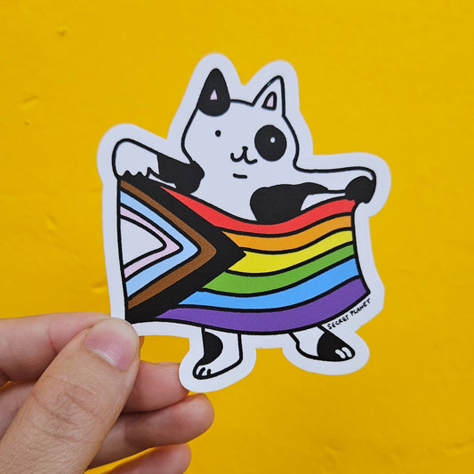 Rainbow Flag Cat Pride Vinyl Sticker