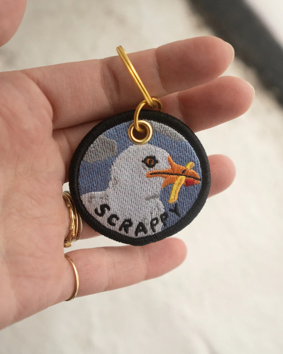 Scrappy Seagull - Embroidered Keychain