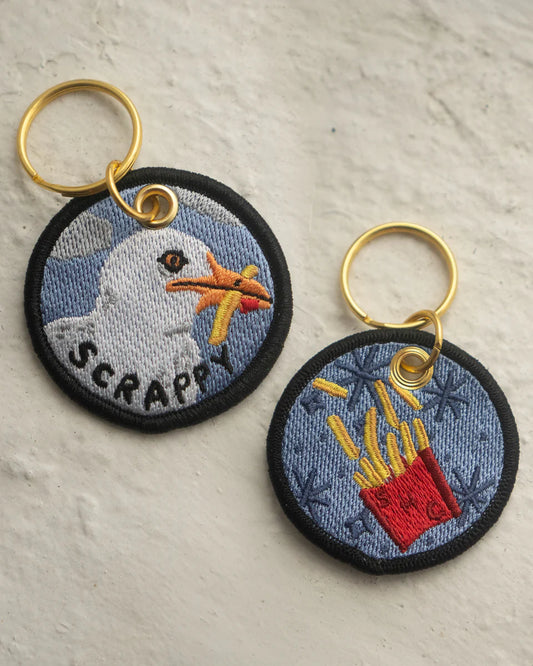 Scrappy Seagull - Embroidered Keychain