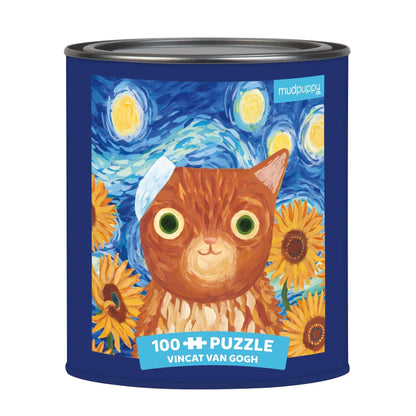 Vincat van Gogh Artsy Cats 100 Piece Puzzle Tin