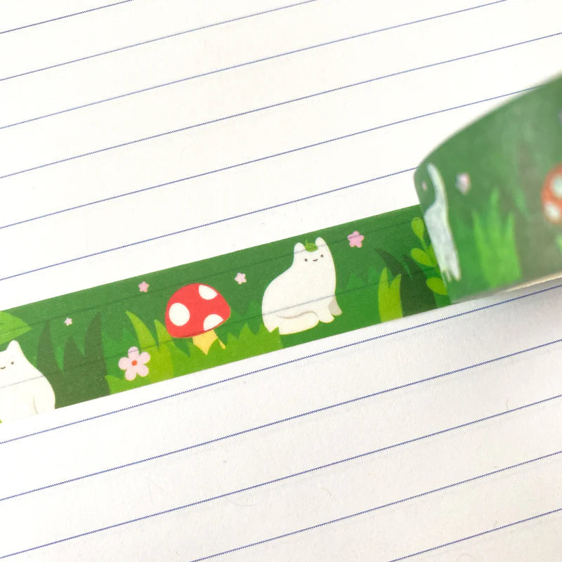 Green Magical Forest Cats Washi tape