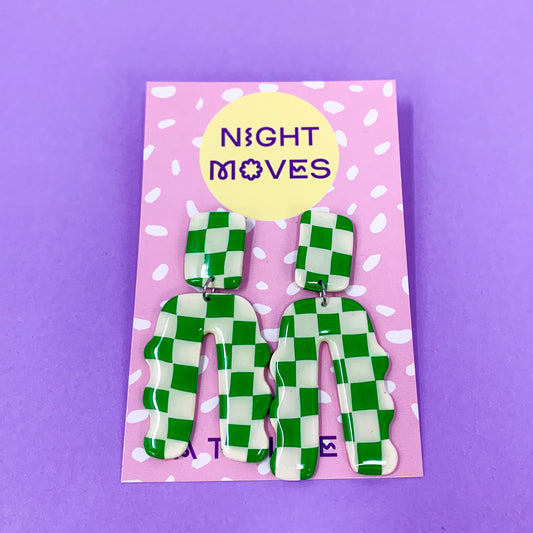 Checker Gingham Dangle Earrings