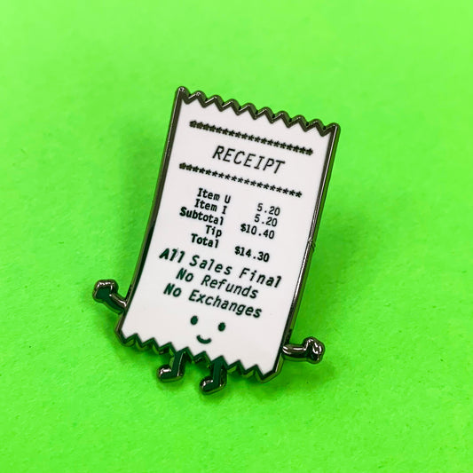 Receipt Enamel Pin