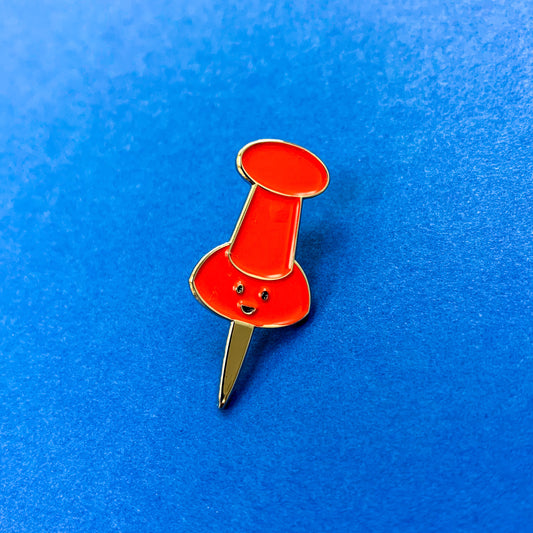 Red Push Pin Enamel Pin