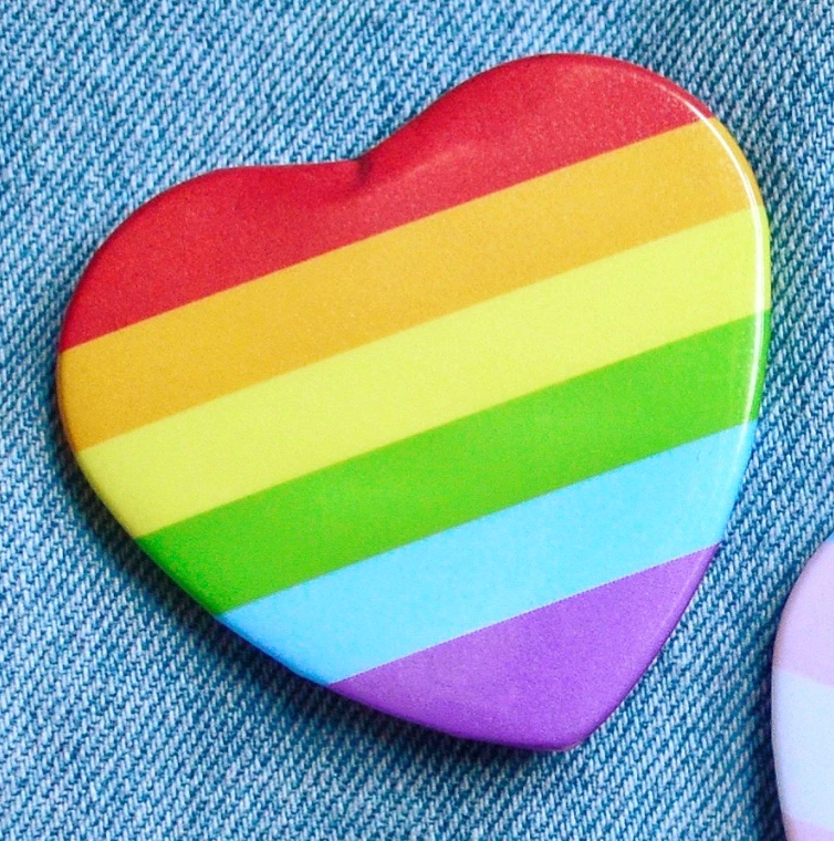 2SLGBTQIA+ Pride Heart Button