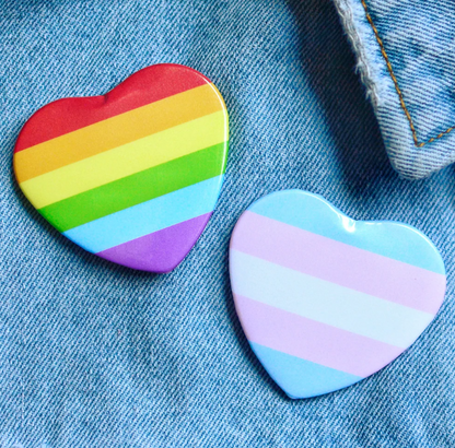 2SLGBTQIA+ Pride Heart Button