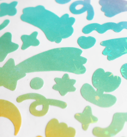 Super Sparkly Pastel Vinyl Sticker Sheet