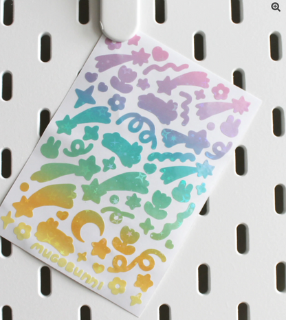 Super Sparkly Pastel Vinyl Sticker Sheet