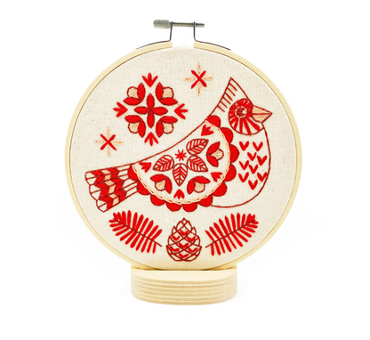 DIY Folk Cardinal Complete Embroidery Kit