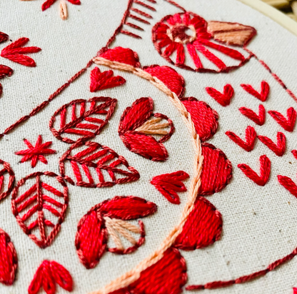 DIY Folk Cardinal Complete Embroidery Kit